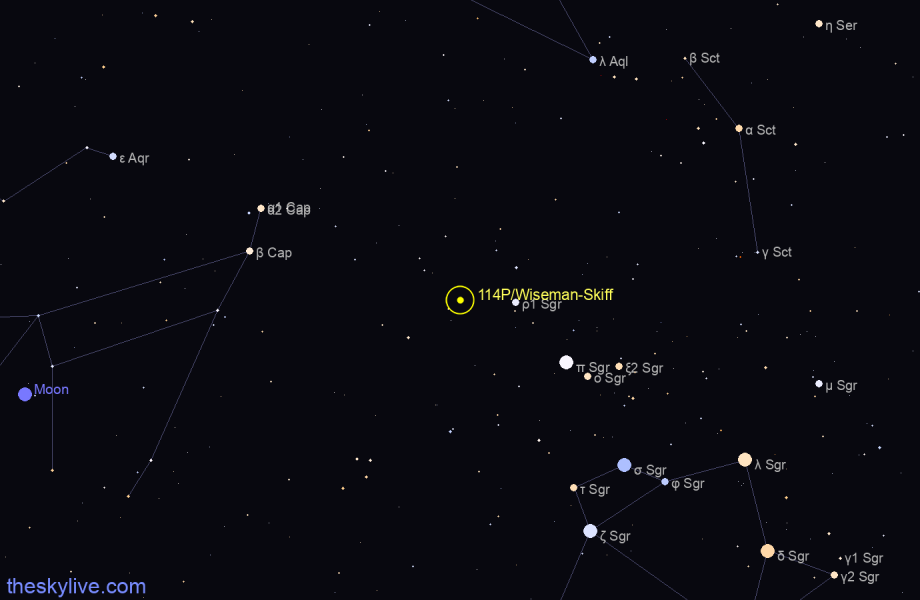 Finder chart of 114P/Wiseman-Skiff in Scorpius on January,24 2022