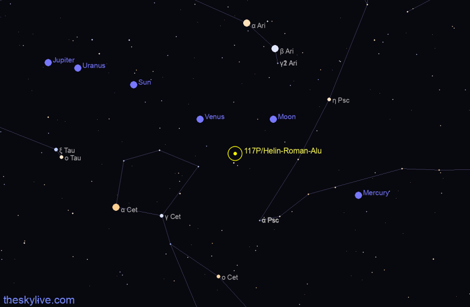 Finder chart of 117P/Helin-Roman-Alu 1 in Capricornus on December,09 2022