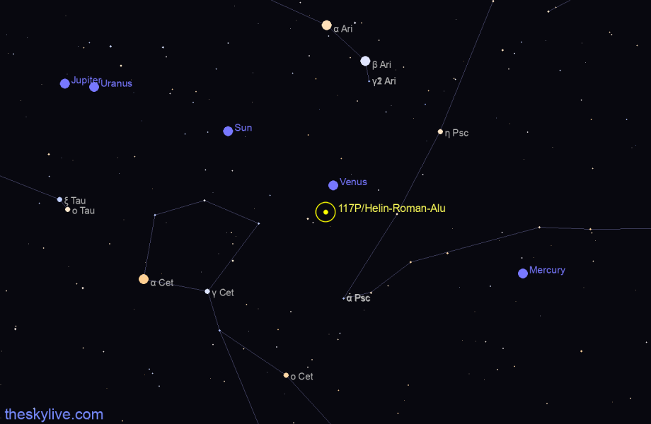 Finder chart of 117P/Helin-Roman-Alu 1 in Capricornus on February,05 2023