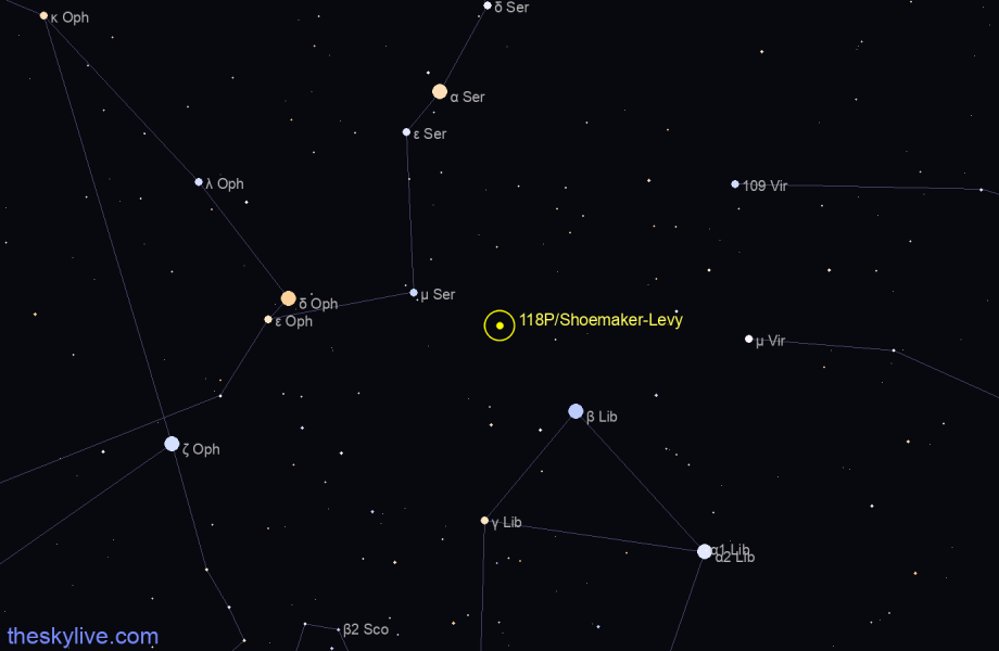 Finder chart of 118P/Shoemaker-Levy 4 in Gemini on September,24 2022