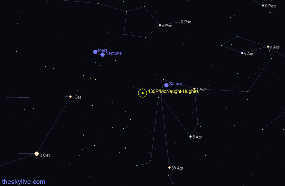 Finder chart of 130P/McNaught-Hughes in Virgo on June,01 2023