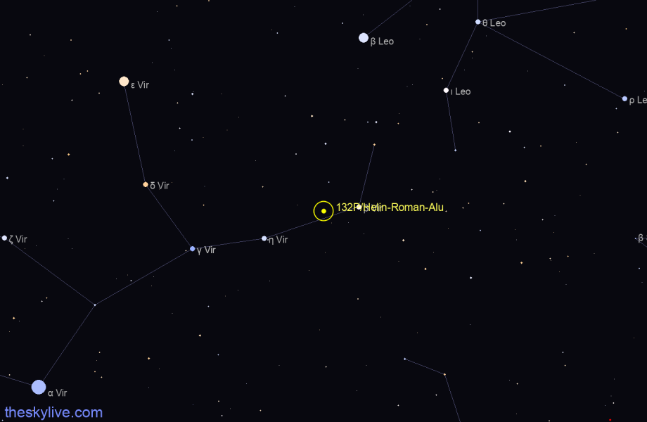 Finder chart of 132P/Helin-Roman-Alu 2 in Leo on September,28 2022