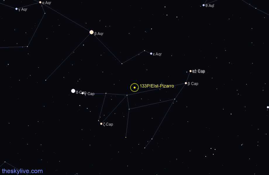 Finder chart of 133P/Elst-Pizarro in Virgo on June,01 2023