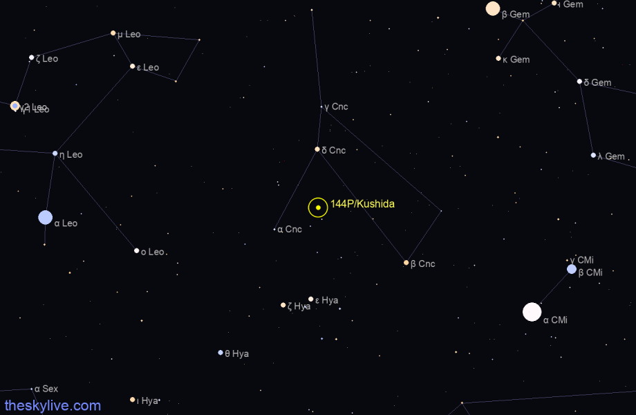Finder chart of 144P/Kushida in Aquarius on September,30 2022