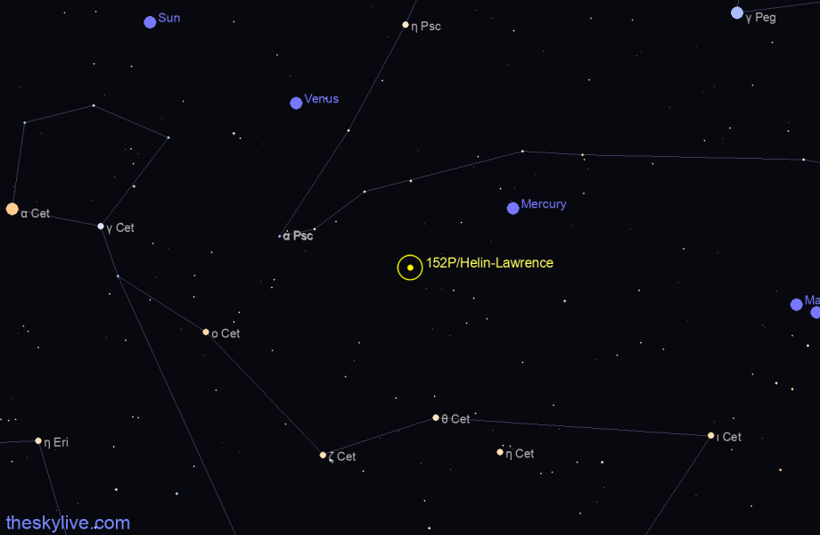 Finder chart of 152P/Helin-Lawrence in Aquarius on March,23 2023