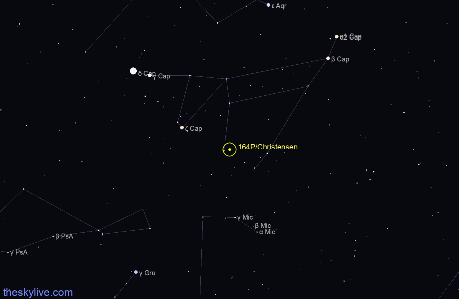Finder chart of 164P/Christensen in Scorpius on May,16 2022