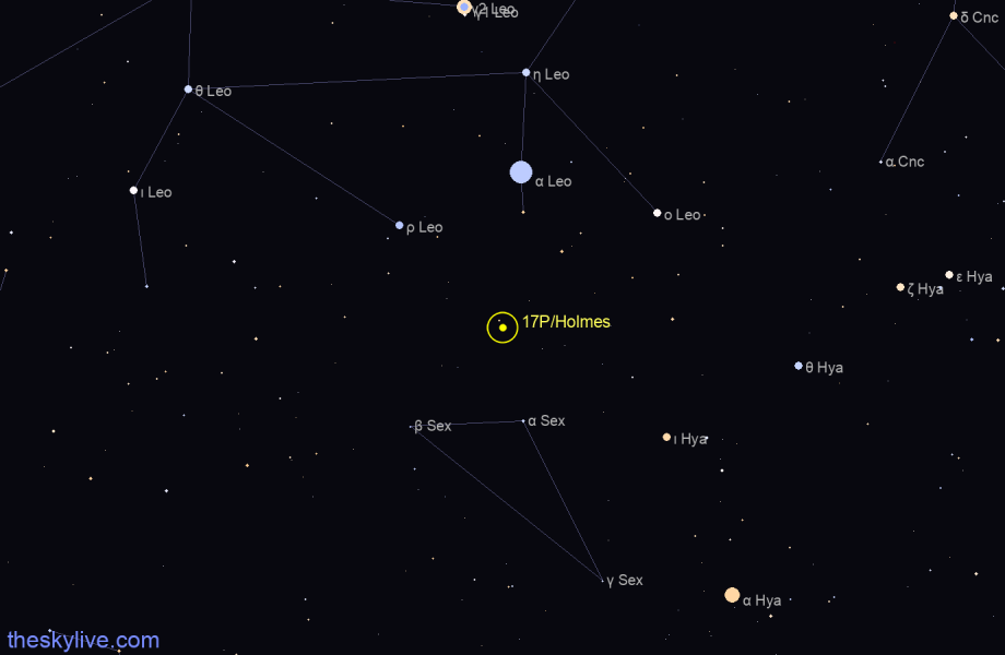 Finder chart of 17P/Holmes in Perseus on January,29 2022
