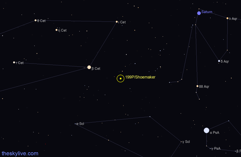 Finder chart of 199P/Shoemaker in Sagittarius on May,28 2023