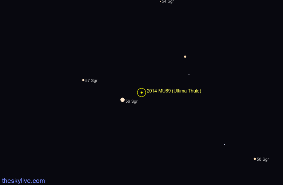 Finder chart of 2014 MU69 (Ultima Thule)