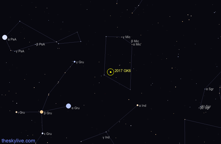 Finder chart of 2017 GK6 in Scorpius on October,03 2022