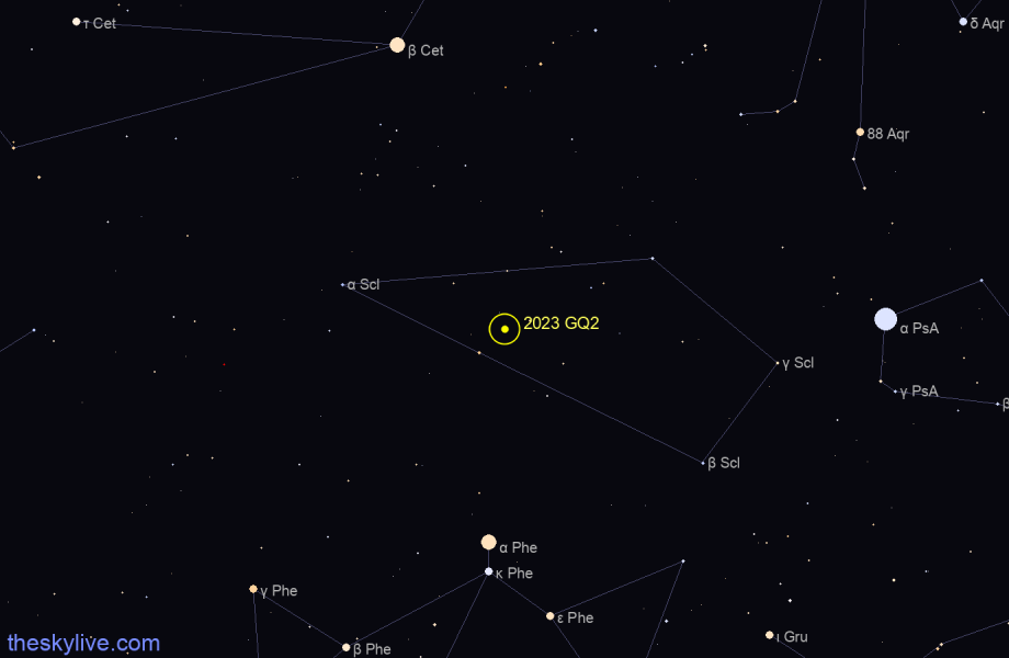 Finder chart of 2023 GQ2 in Virgo on June,02 2023