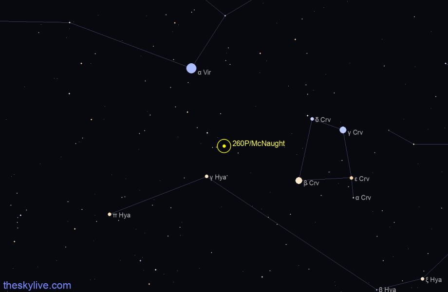 Finder chart of 260P/McNaught in Virgo on September,26 2022
