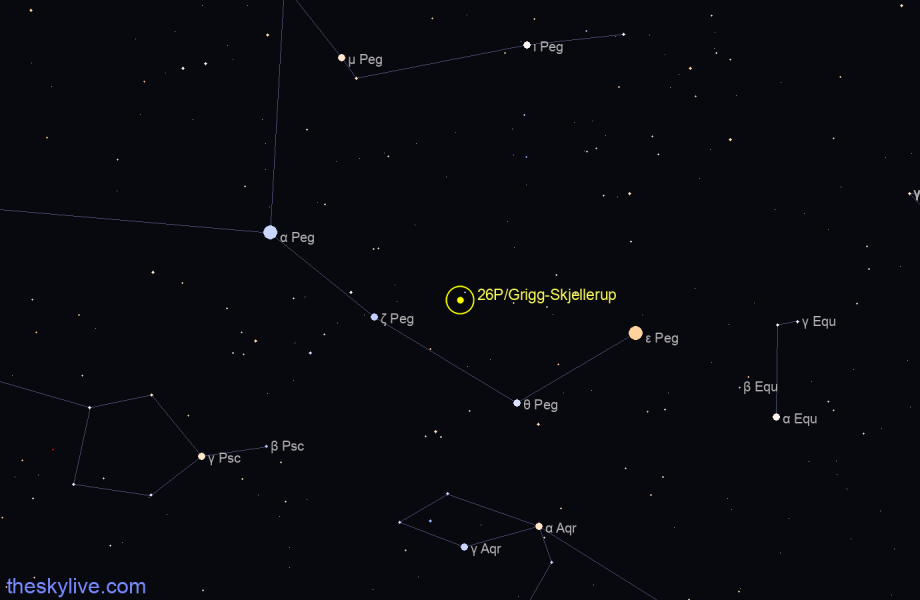 Finder chart of 26P/Grigg-Skjellerup in Taurus on May,19 2022