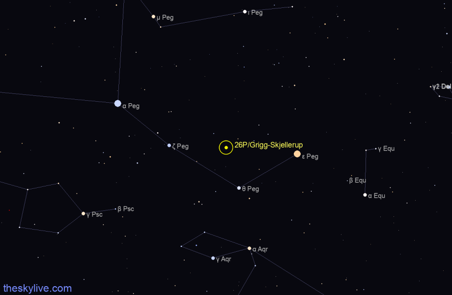 Finder chart of 26P/Grigg-Skjellerup in Virgo on December,01 2023