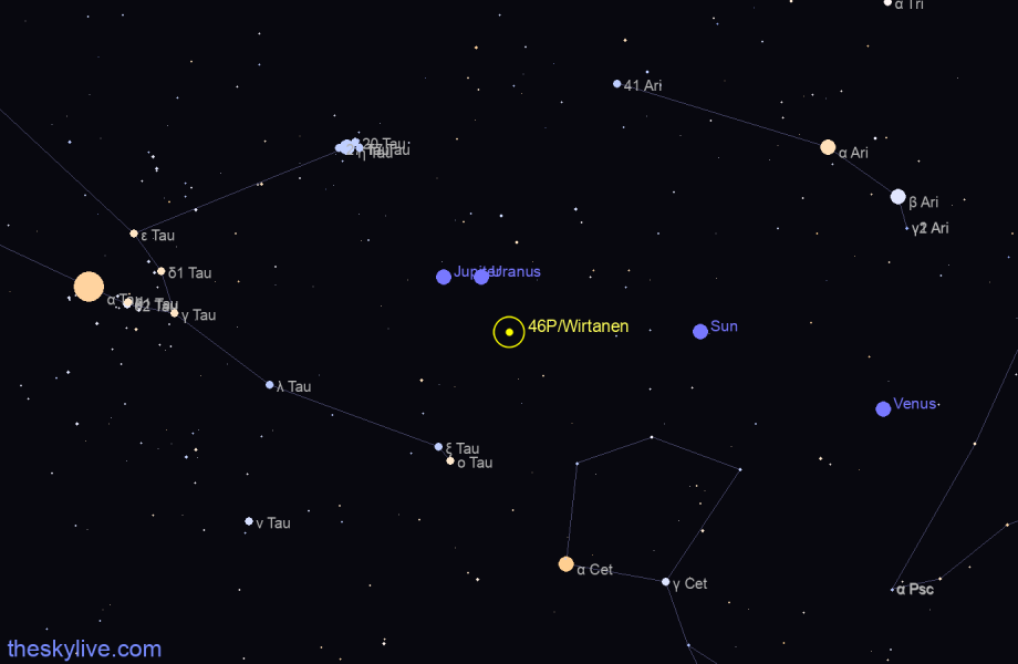 Finder chart of 46P/Wirtanen in Sagittarius on May,26 2022