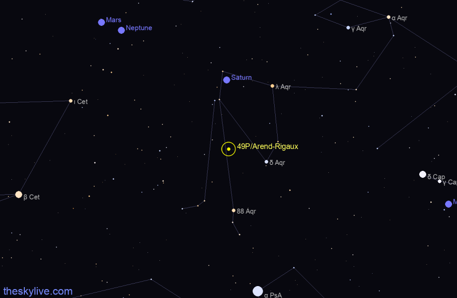 Finder chart of 49P/Arend-Rigaux in Sagittarius on August,14 2022