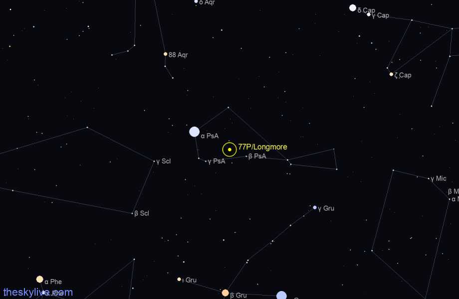 Finder chart of 77P/Longmore in Centaurus on June,05 2023