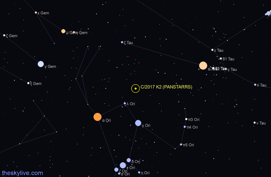 Finder chart of C/2017 K2 (PANSTARRS) in Scorpius on August,11 2022