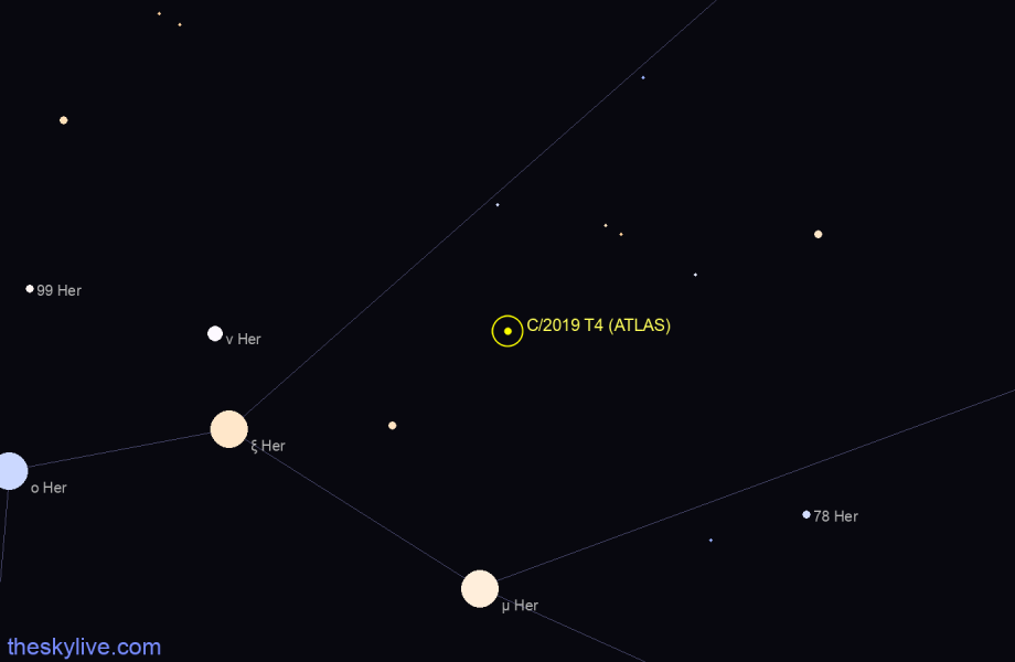 Finder chart of C/2019 T4 (ATLAS)