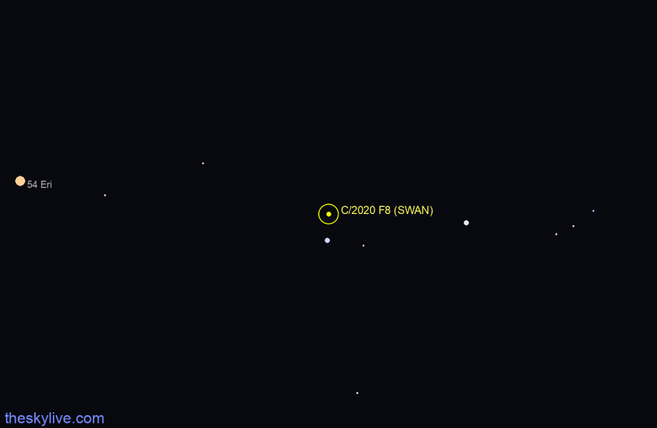 Finder chart of C/2020 F8 (SWAN)