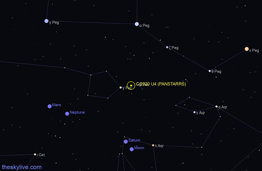Finder chart of C/2020 U4 (PANSTARRS) in Pegasus on September,24 2023
