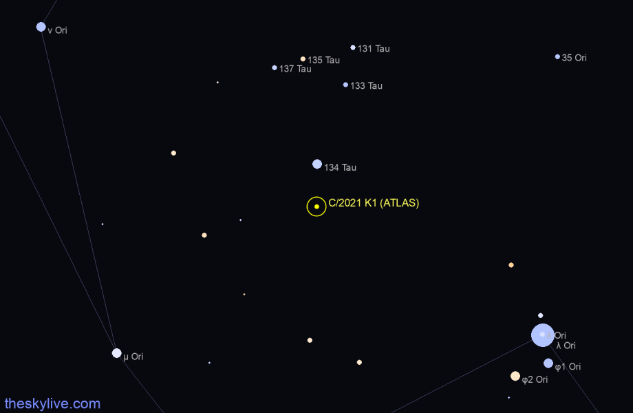 Finder chart of C/2021 K1 (ATLAS)