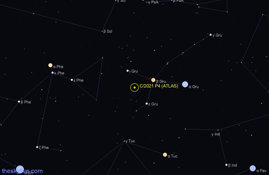 Finder chart of C/2021 P4 (ATLAS) in Centaurus on October,03 2022