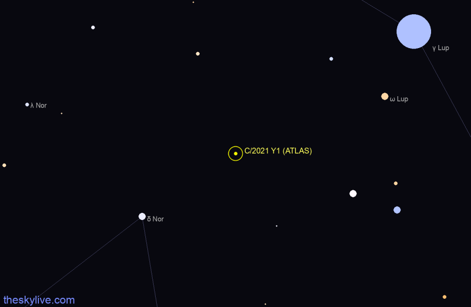 Finder chart of C/2021 Y1 (ATLAS)