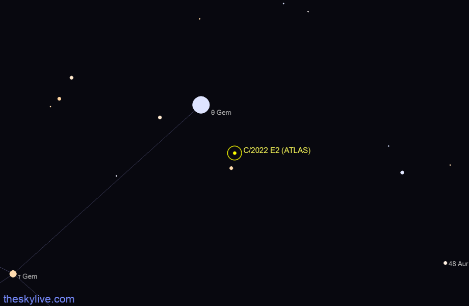 Finder chart of C/2022 E2 (ATLAS)
