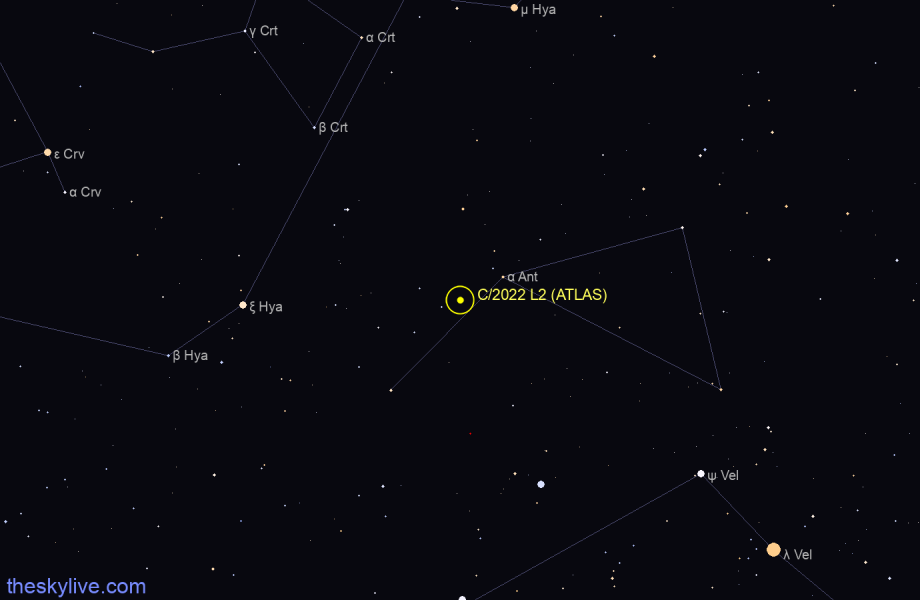 Finder chart of C/2022 L2 (ATLAS) in Lyra on July,03 2022