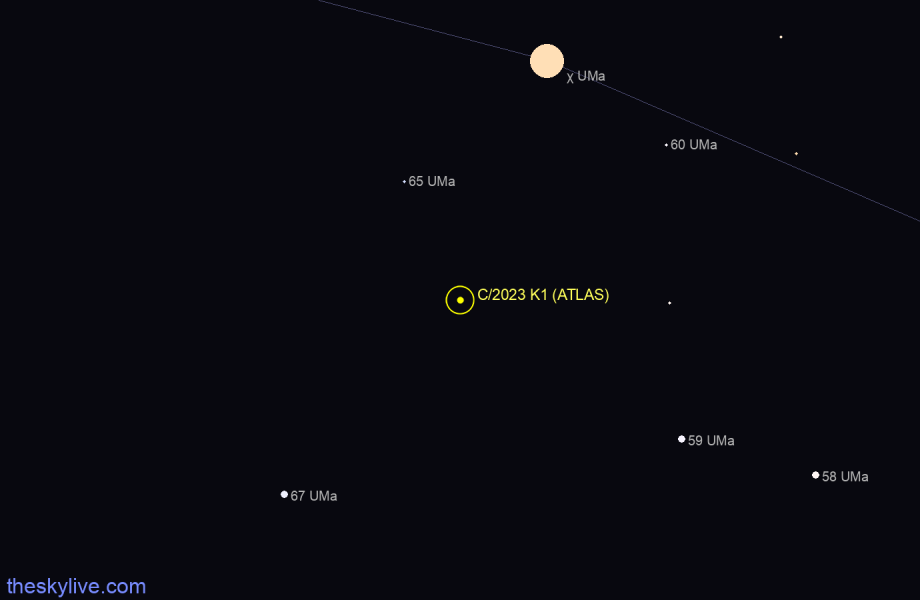 Finder chart of C/2023 K1 (ATLAS)