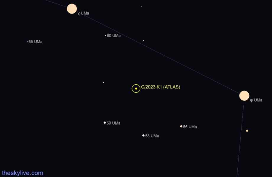 Finder chart of C/2023 K1 (ATLAS)