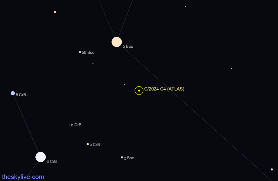 Finder chart of C/2024 C4 (ATLAS)
