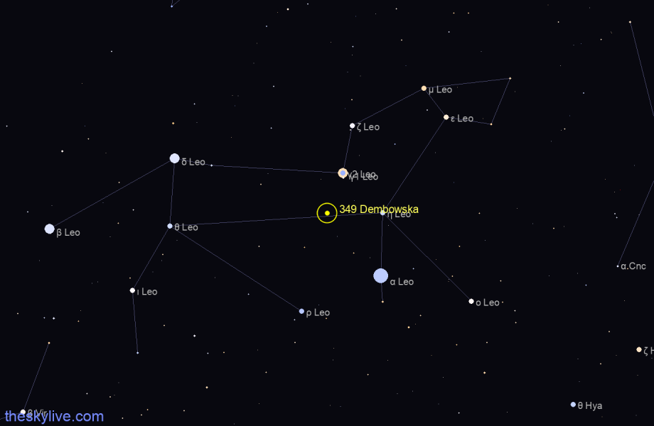 Finder chart of 324 Dembowska in Taurus on November,30 2022