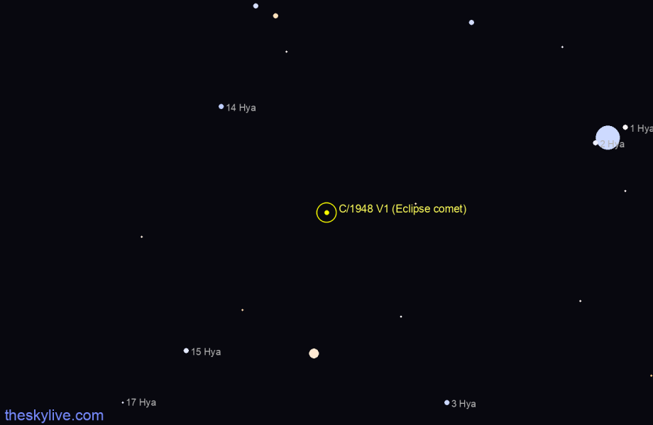 Finder chart of C/1948 V1 (Eclipse comet)