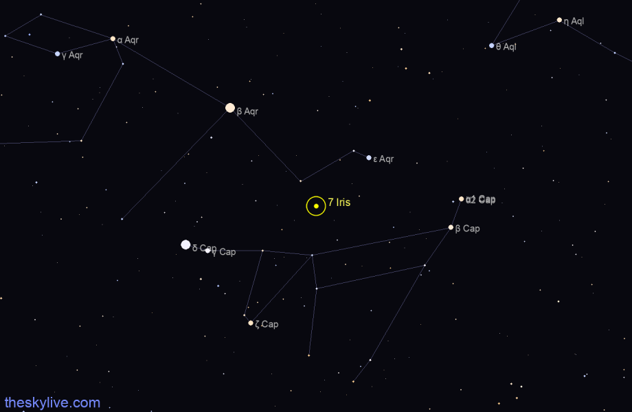 Finder chart of 7 Iris in Gemini on January,26 2022