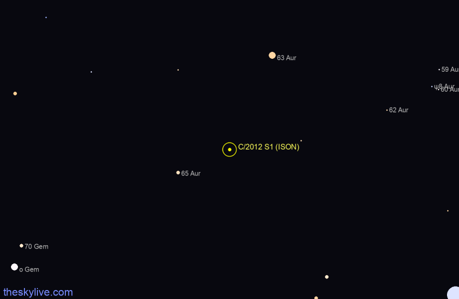 Finder chart of C/2012 S1 (ISON)