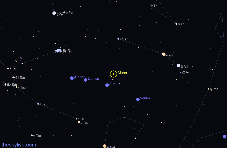 Finder chart of Moon in Capricornus on May,22 2022