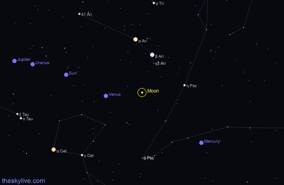 Finder chart of Moon in Virgo on May,30 2023