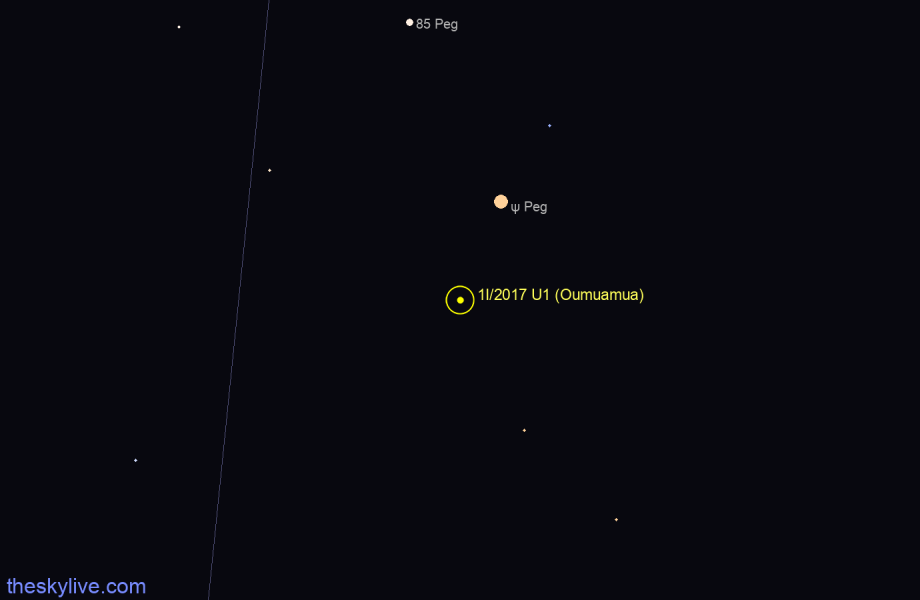 Finder chart of 1I/2017 U1 (Oumuamua)