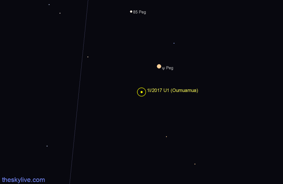 Finder chart of 1I/2017 U1 (Oumuamua)
