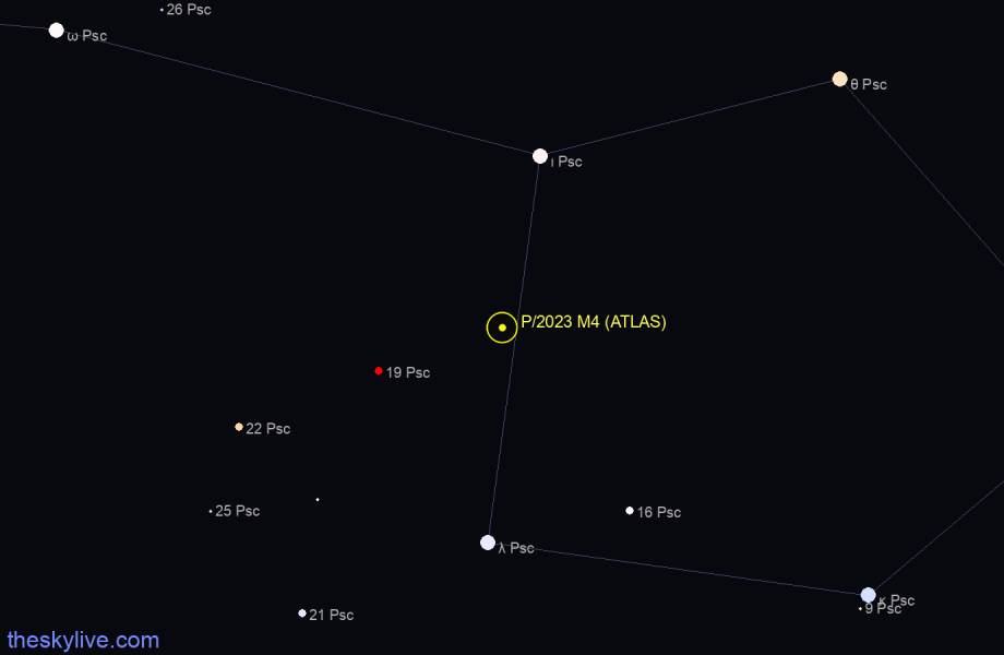 Finder chart of P/2023 M4 (ATLAS)