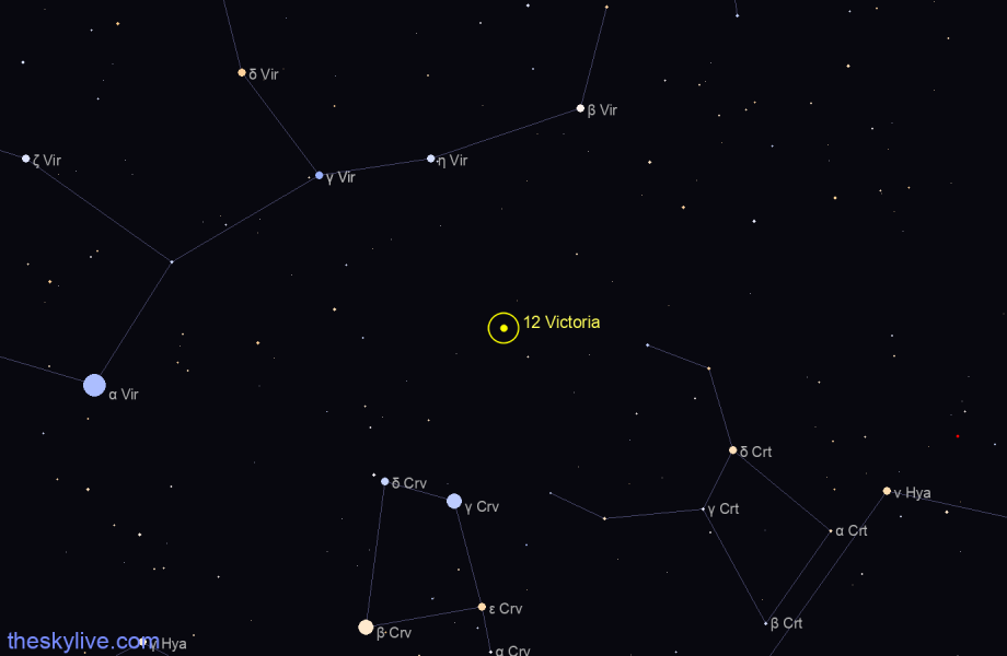Finder chart of 12 Victoria in Gemini on September,26 2022