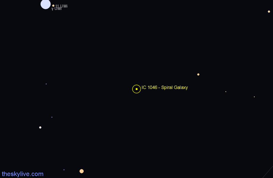 Finder chart IC 1046 - Spiral Galaxy in Ursa Minor star