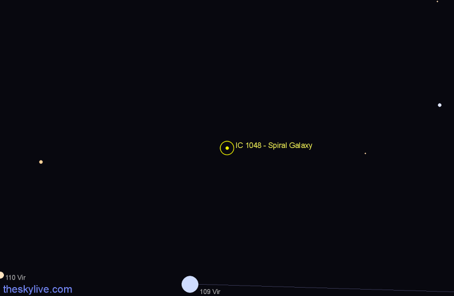 Finder chart IC 1048 - Spiral Galaxy in Virgo star