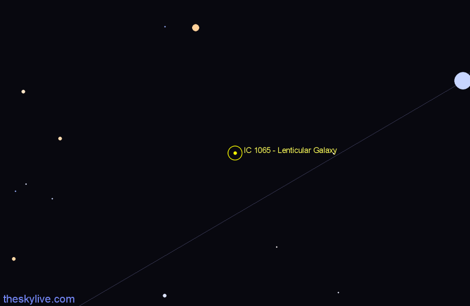 Finder chart IC 1065 - Lenticular Galaxy in Draco star