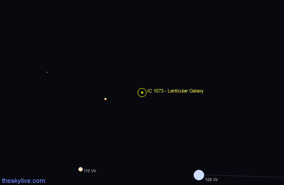 Finder chart IC 1073 - Lenticular Galaxy in Virgo star