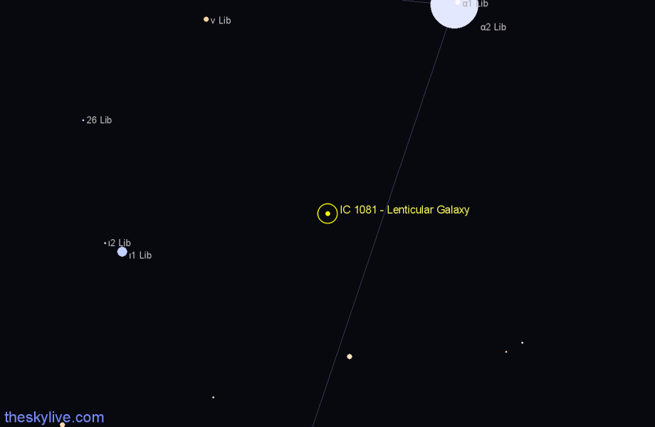 Finder chart IC 1081 - Lenticular Galaxy in Libra star