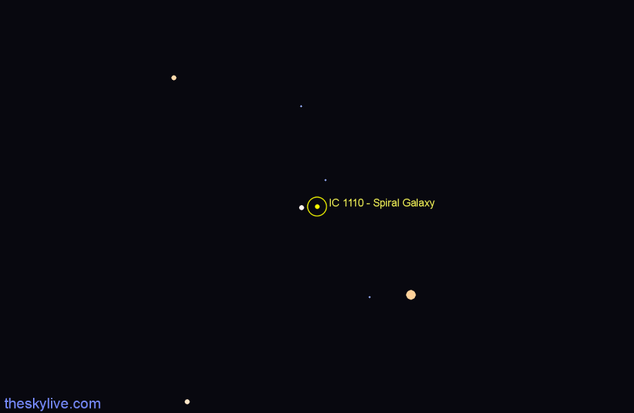 Finder chart IC 1110 - Spiral Galaxy in Ursa Minor star