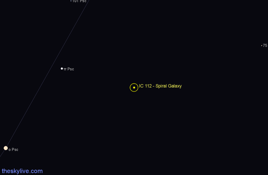 Finder chart IC 112 - Spiral Galaxy in Pisces star